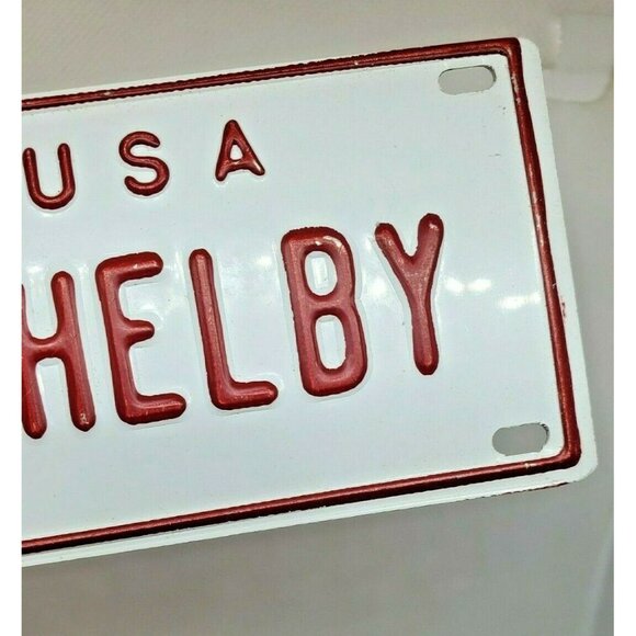 U.S.A Shelby Personalized White Red Collectible Mini License Bicycle Bike Plate - Picture 2 of 12